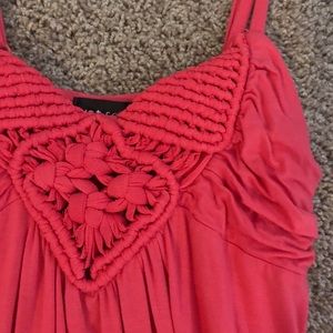 Adjustable strap pink top with detailing